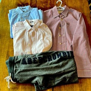 Bundle of men’s Abercrombie & Fitch long sleeve shirts and pair of sweat pants